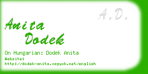 anita dodek business card